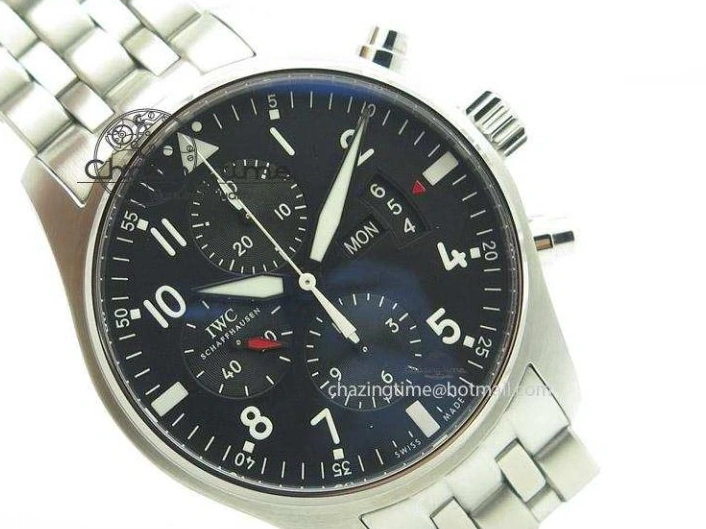 MIROTIME 0114 Minimalist Pilot Chrono 3777 43mm ZF 1:1 Best Edition Black Dial On SS Bracelet A 7364